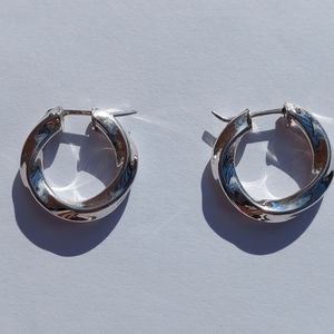 Vintage sterling silver twist hoops